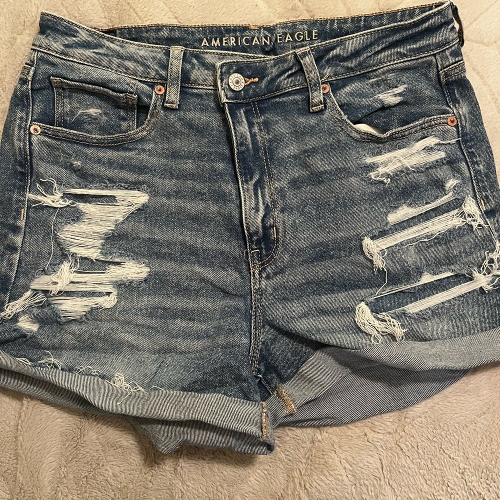 American Eagle Outfitters denim mom short shorts